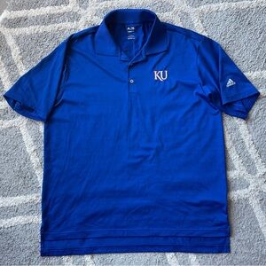 adidas Blue Polo Shirt with Short Sleeves and Athletic Fit